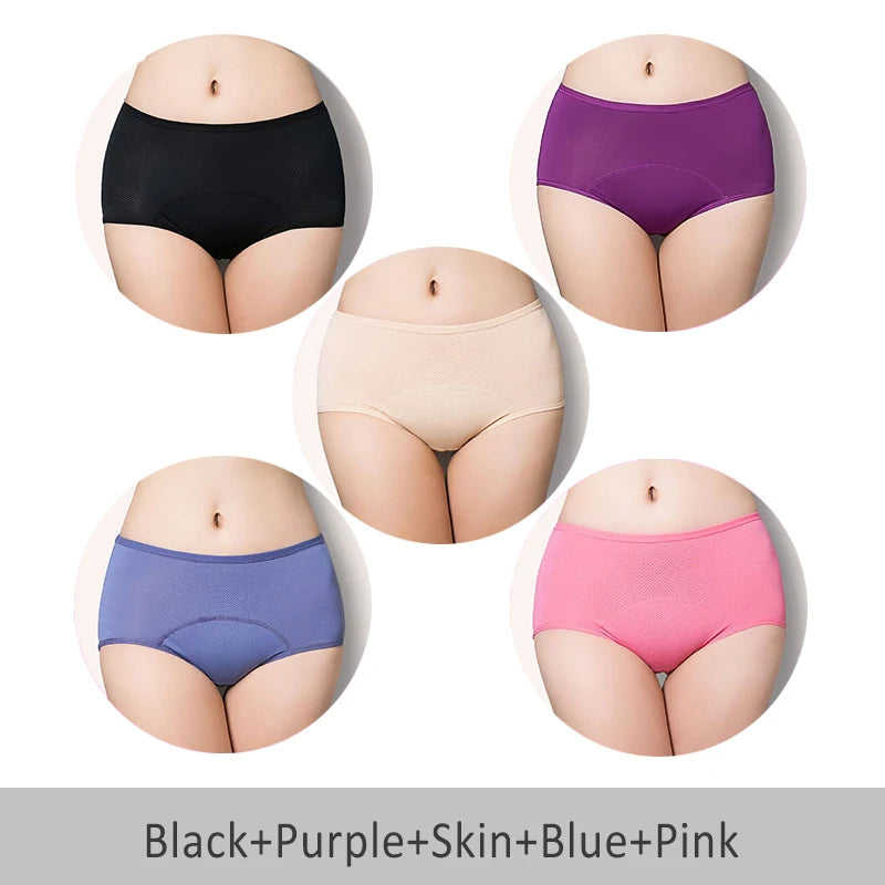 5PCS Menstrual Underwear Women Leak Proof Panties 5p