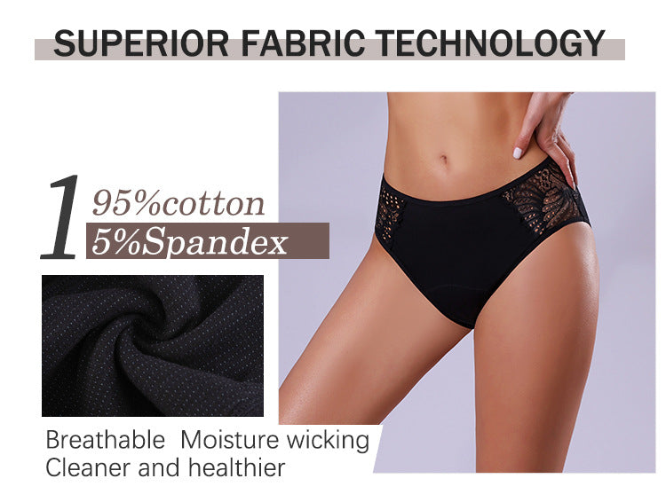 Women's Four-layer Leak-proof Menstrual Panties-free 1p noir